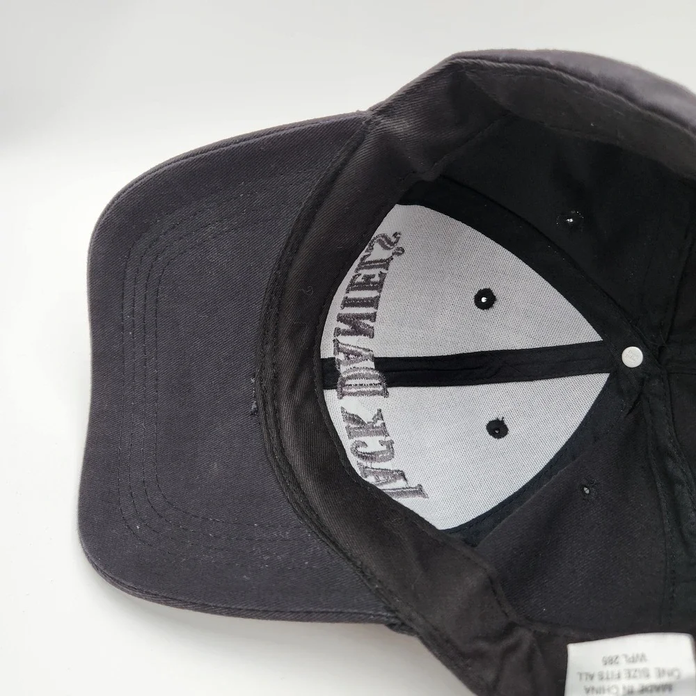 Jack‎ Daniels Embroidered Black Cap One Size Fits All Cotton Adjustable Strap
